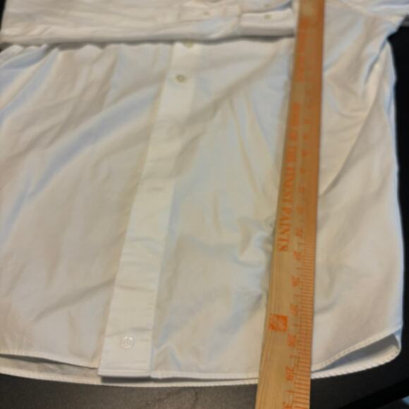 David Donahue Dress Shirt Men’s 16.5 White Trim Fit 100% Cotton Luxury Formal - Picture 4 of 5